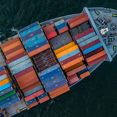 International Container Cargo ship in the ocean