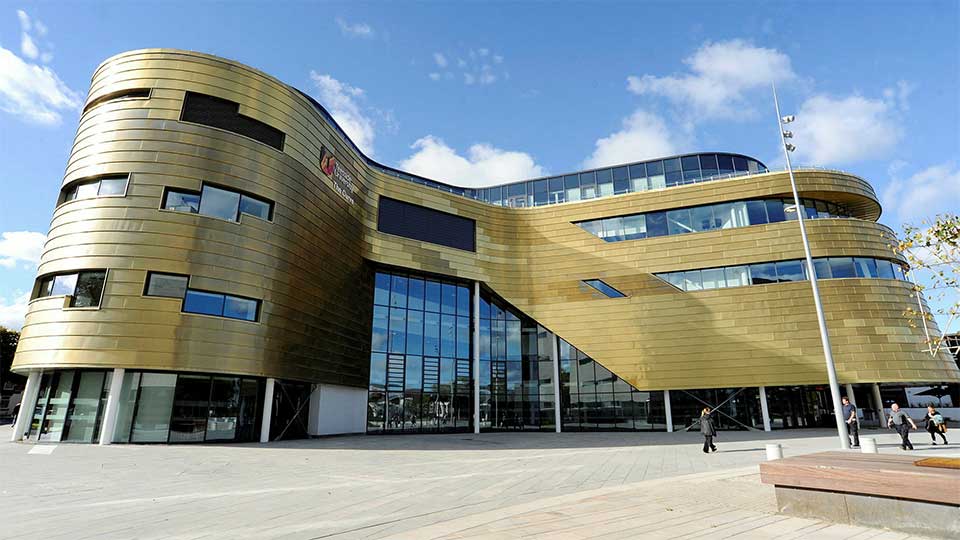 Exterior view of The Curve building at Teesside University