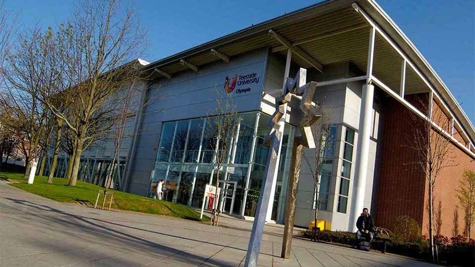 Olympia Building at Teesside University, exterior view on campus
