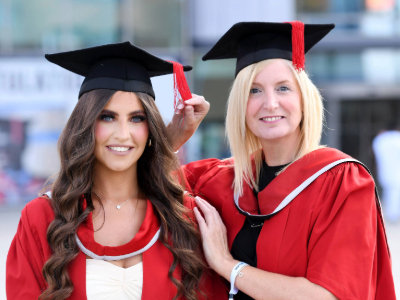 Double graduation celebration for mum and daughter. Link to Double graduation celebration for mum and daughter.