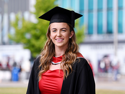Teesside University graduate Jess achieves academic goal. Link to Teesside University graduate Jess achieves academic goal.