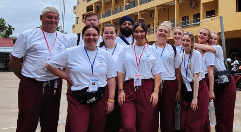 Graham Patrick Jones, Senior Lecturer in the School of Health and Life Sciences; Ajmair Singh, Bethany Edgerley, Emma Jayne Hunt, Ellie Moon, Tallulah Emily Andrew, Sydney Tegan Scoulas-Bonner, Lyndsey Harris, Milly May Grange, Owen Joseph Powson (second year Nursing and Health students. Link to Graham Patrick Jones, Senior Lecturer in the School of Health and Life Sciences; Ajmair Singh, Bethany Edgerley, Emma Jayne Hunt, Ellie Moon, Tallulah Emily Andrew, Sydney Tegan Scoulas-Bonner, Lyndsey Harris, Milly May Grange, Owen Joseph Powson (second year Nursing and Health students.