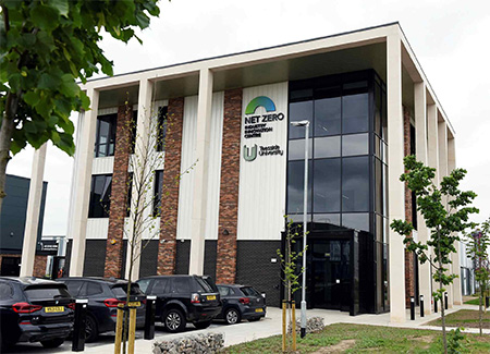 Exterior view of the Net Zero Industry Innovation Centre at Teesside University