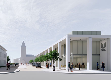 Sketch of Northern Gateway area in Teesside University campus masterplan