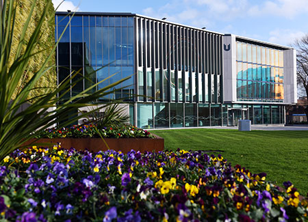 Students enjoying campus life at Teesside University