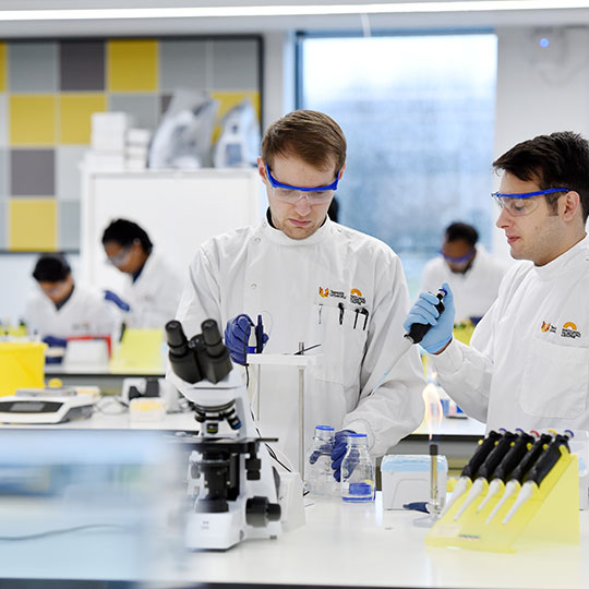 NHC staff in labs