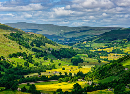 Aerial view of the Yorkshire Dales, Northallerton, and Darlington countryside