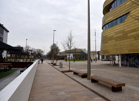 Southfield Road running through Teesside University campus heart