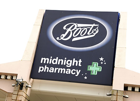 Boots shop sign at Teesside Park