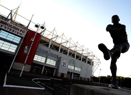 Exterior view of Middlesbrough Football Club stadium