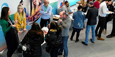 Attendees and ambassadors during Open Day