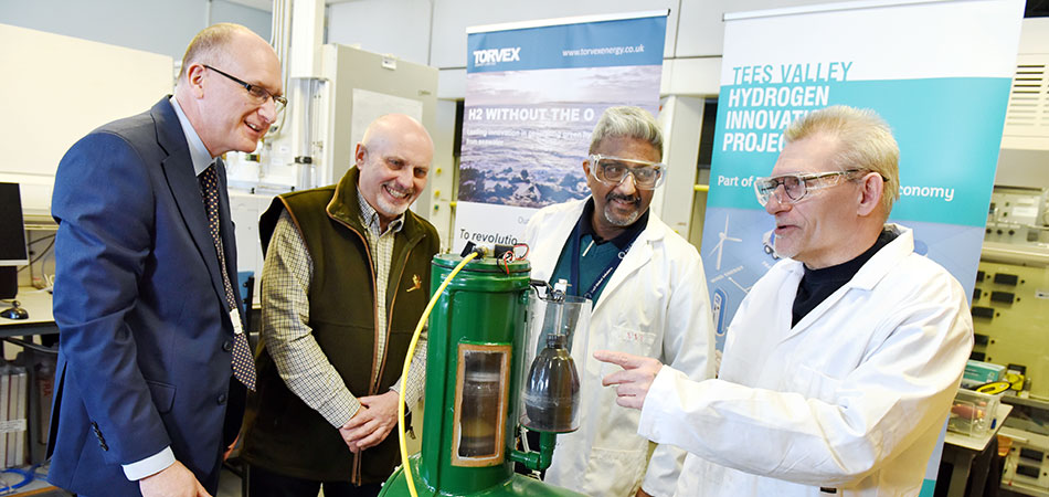 Teesside University Staff with energy firm Torvex staff