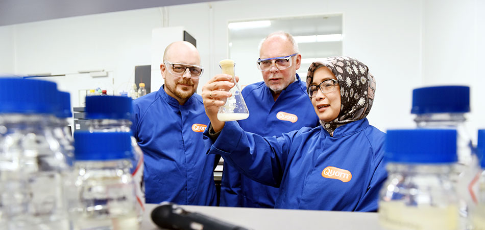 KTP Quorn student and staff working on an industry project