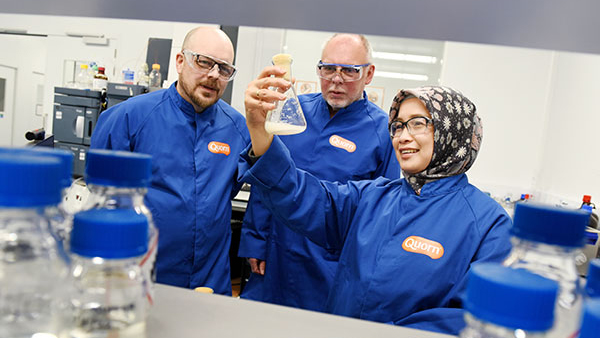 KTP Quorn student and staff working on an industry project