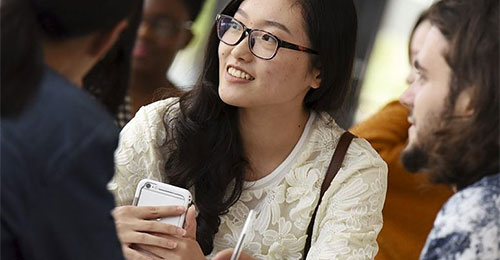 International student smiling at Teesside University