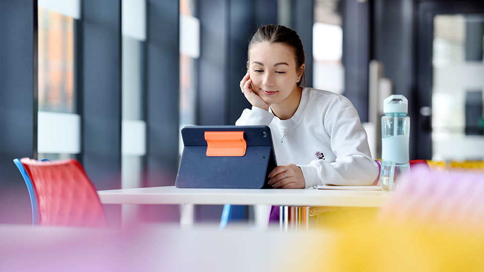 Student with a tablet