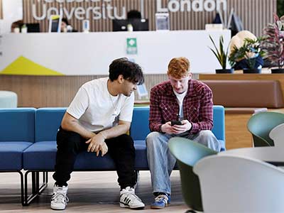 Student receiving advice at London